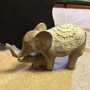 Brown and Cream Elephant Figurine